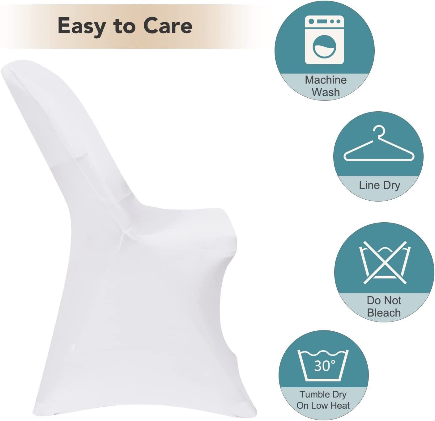 White Chair Covers for Party Folding Chair - Universal Fitted Chair Slipcovers Protector for Wedding, Banquet, Celebration — image 5