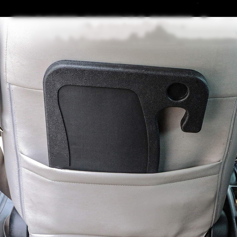Black Multi-Functional Car Steering Wheel Tray - Portable Auto Desk for Eating, Laptop, and Drink Holder (42x28CM) — image 4