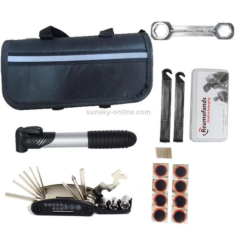 Bicycle Repair Tools Bike Tire Kit Bicycle Pump Puncture Repair Tool Bag — image 2