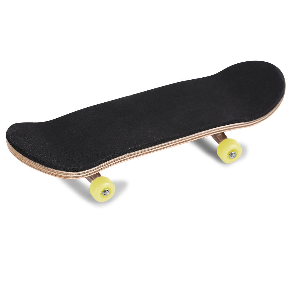 1Pc Maple Wooden Alloy Fingerboard Finger Skateboards With Box Reduce Pressure Gifts Yellow
