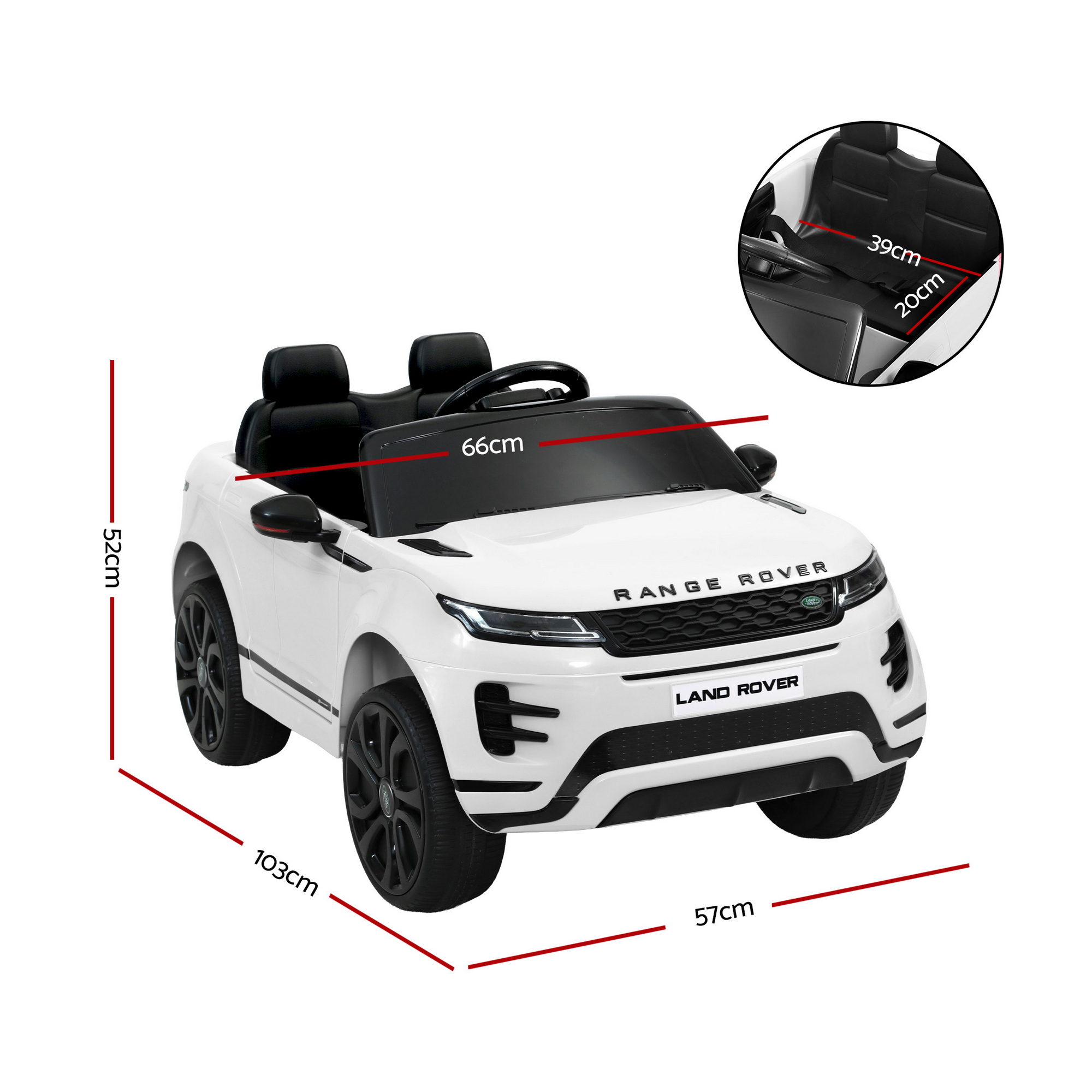 Rigo Ride On Car Kids Electric Ride On Cars Land Rover Licensed 12V White โ image 2