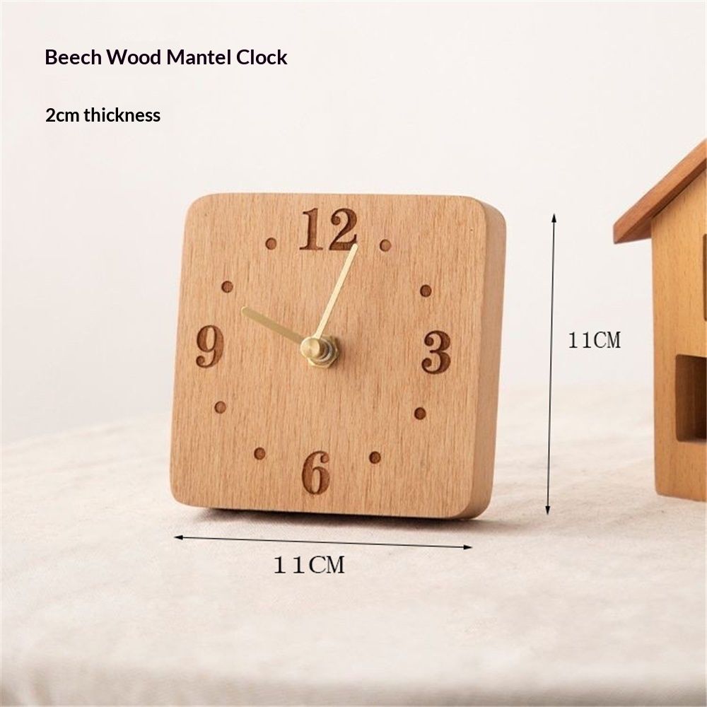 Wooden Desk Clock, Small Analog Clock Desktop Decoration, Modern Desk and Shelf Clock, Silent Non-Ticking Battery Operated Table Clock, Mantel Clock for — image 5
