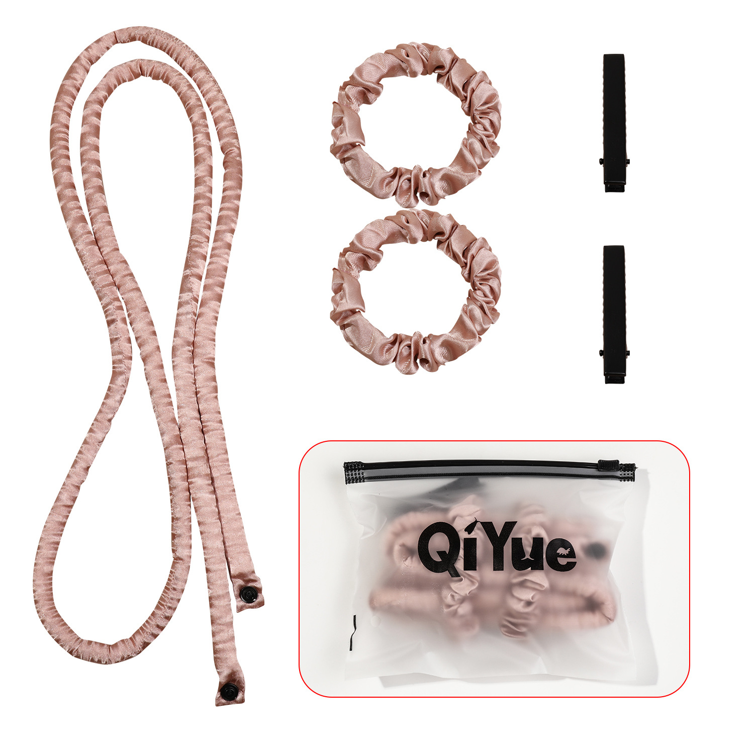 2-PCS Puff pastry Heatless Hair Curler Set Extra Long Overnight Soft Ribbon for Natural Big Waves Damage-Free Professional Home Styling Solution for Local