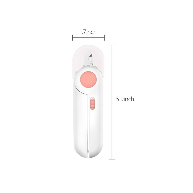 Pet Nail Clippers Set with LED Light and Safety Guard, Grinder for Cats & Small Animals, Clippers for Dogs, Pink — image 2