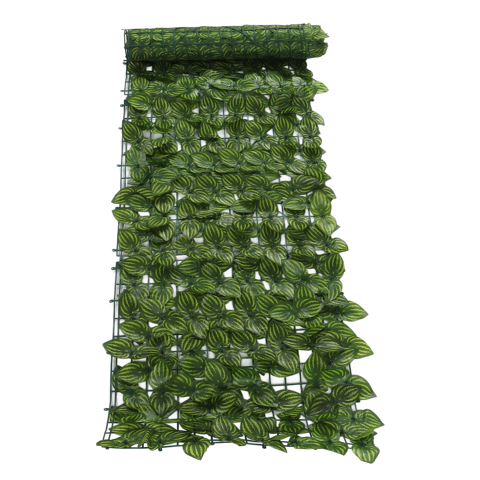 Faux Leaf Hedge Simulation Prevent Leaves Falling Off Decorative Artificial Fence Screen for Balcony Courtyard Color Printed Watermelon Leaf 0.5 × 3 Meters — image 4