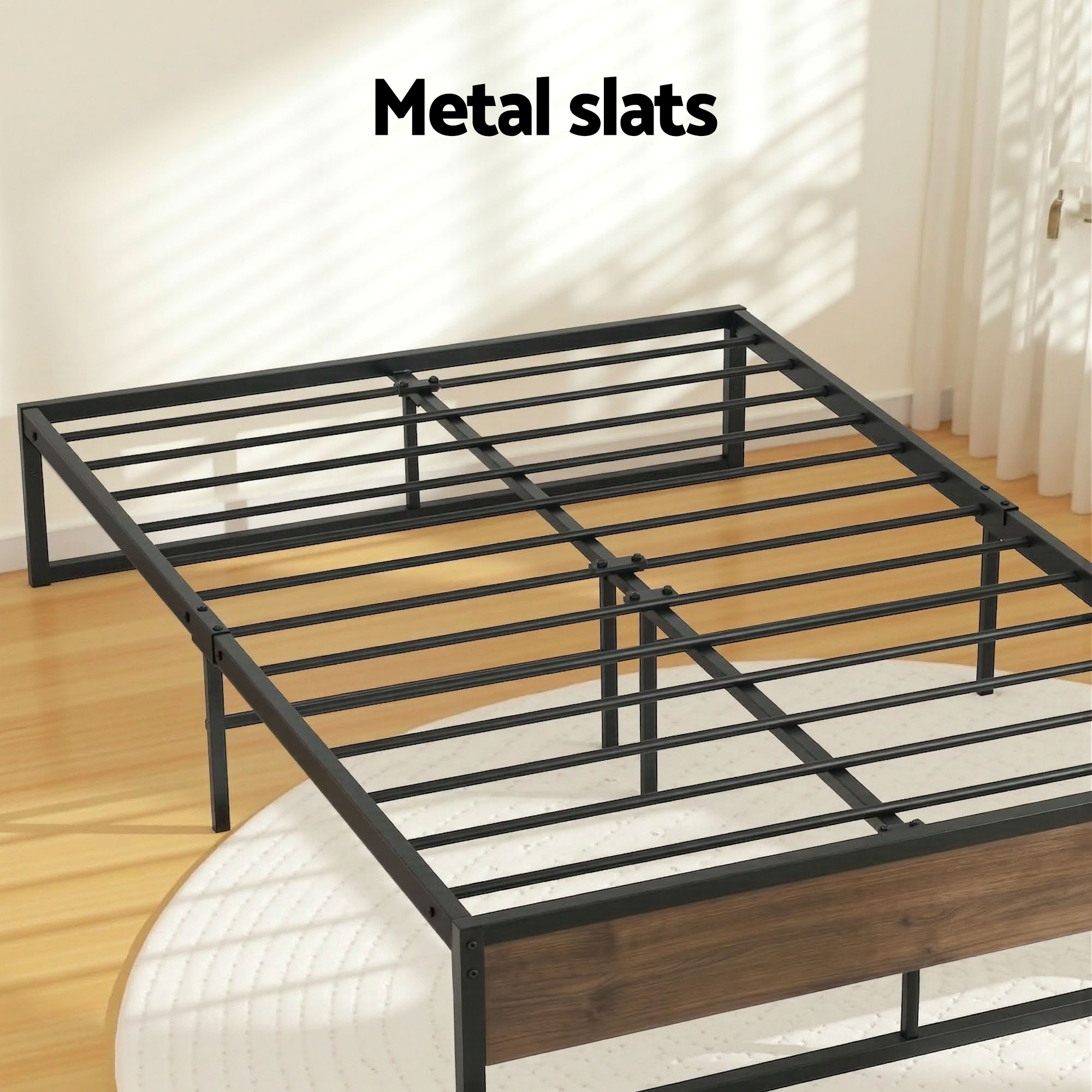 Artiss Bed Frame Metal Frame Queen Size Bed Base 2 Drawers OSLO โ image 5