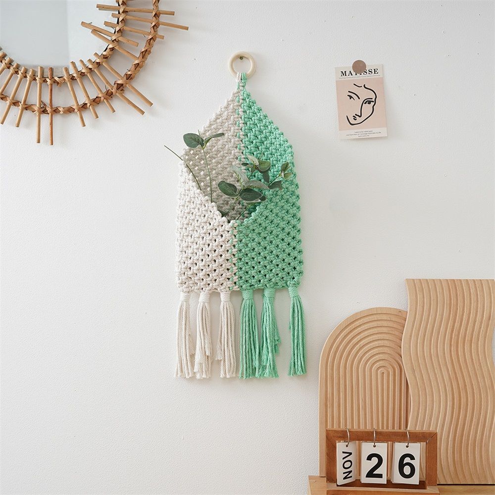 Wall Hanging Basket Decor - Boho Wall Basket Decor - Mail Organizer Wall Mount - Key And Letter Holder For Wall — image 5