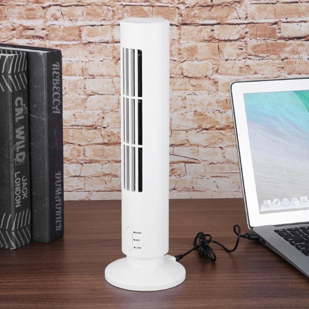 Portable Air Cooler Vertical Bladeless Fan USB Desktop Air Conditioner Fan Mini Cooling Tower Fan for Home Office — image 3