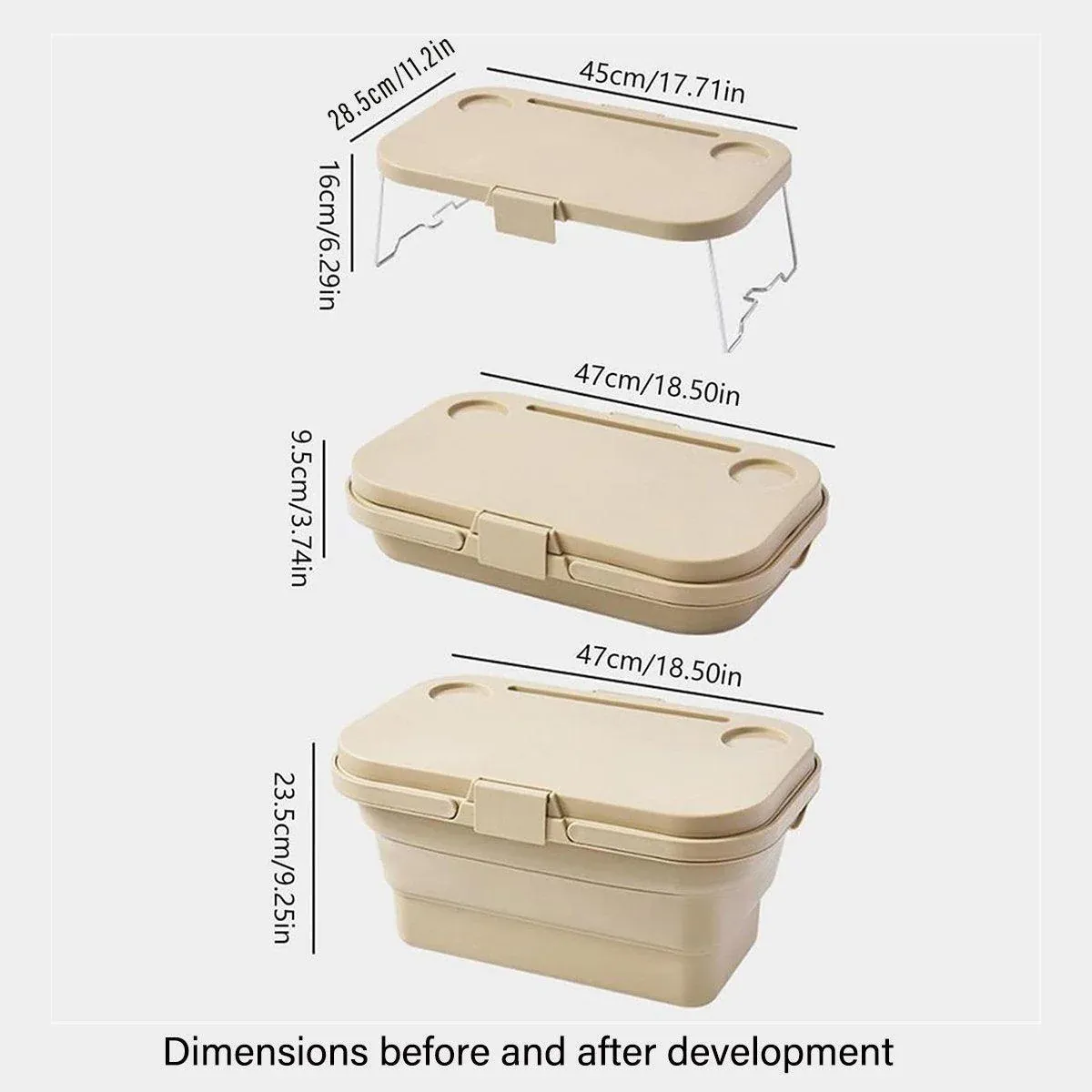 Outdoor Picnic Basket Camping Portable Handheld Storage Basket with Lid Foldable โ image 3