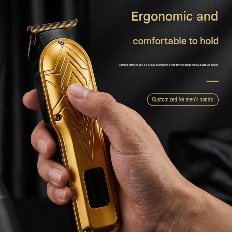 Blue Men's Electric Hair Trimmer Kit - Titanium Alloy Blade, USB Rechargeable with LED Display, 4 Guide Combs, Ergonomic Grip for Home Grooming and โ image 5