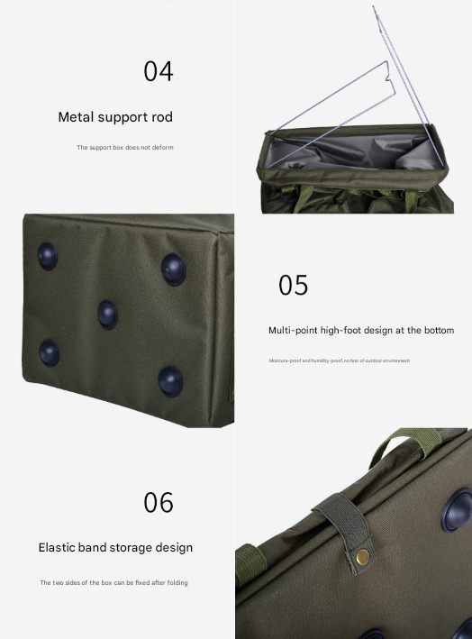 Black Camouflage Heavy Duty Foldable Outdoor Camping Storage Box - Oxford Cloth Collapsible Gear Organizer Tote with Pockets โ image 6