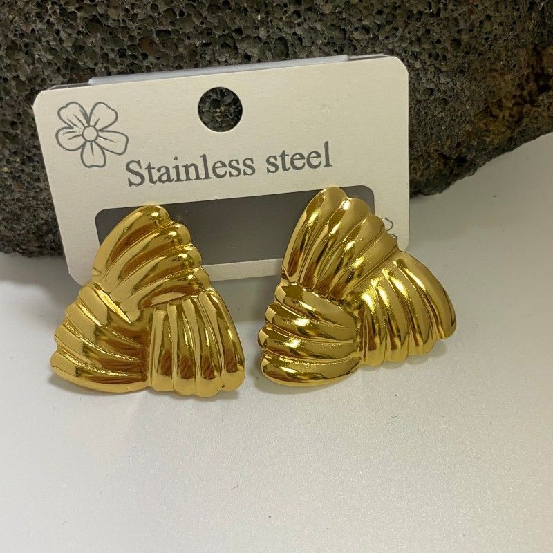Combination B 18K Gold-Plated Stainless Steel Earring Set - 3 Pairs Minimalist Geometric Studs for Women with Gift Box Packaging โ image 3