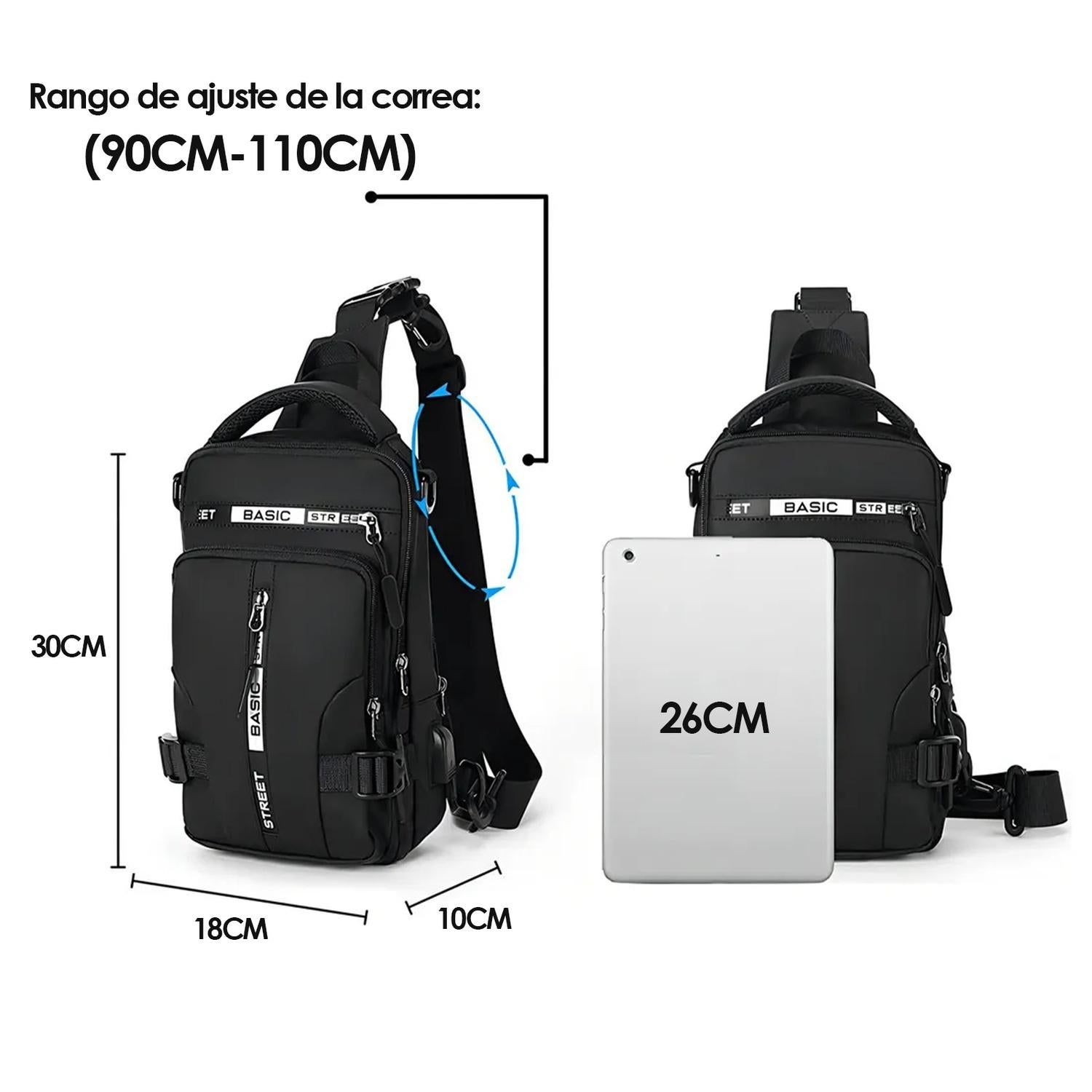Men's Shoulder Bag with USB Charging Port Travel Backpack Messenger Bag Chest Bag Suitable for Outdoor Travel, Camping โ image 6