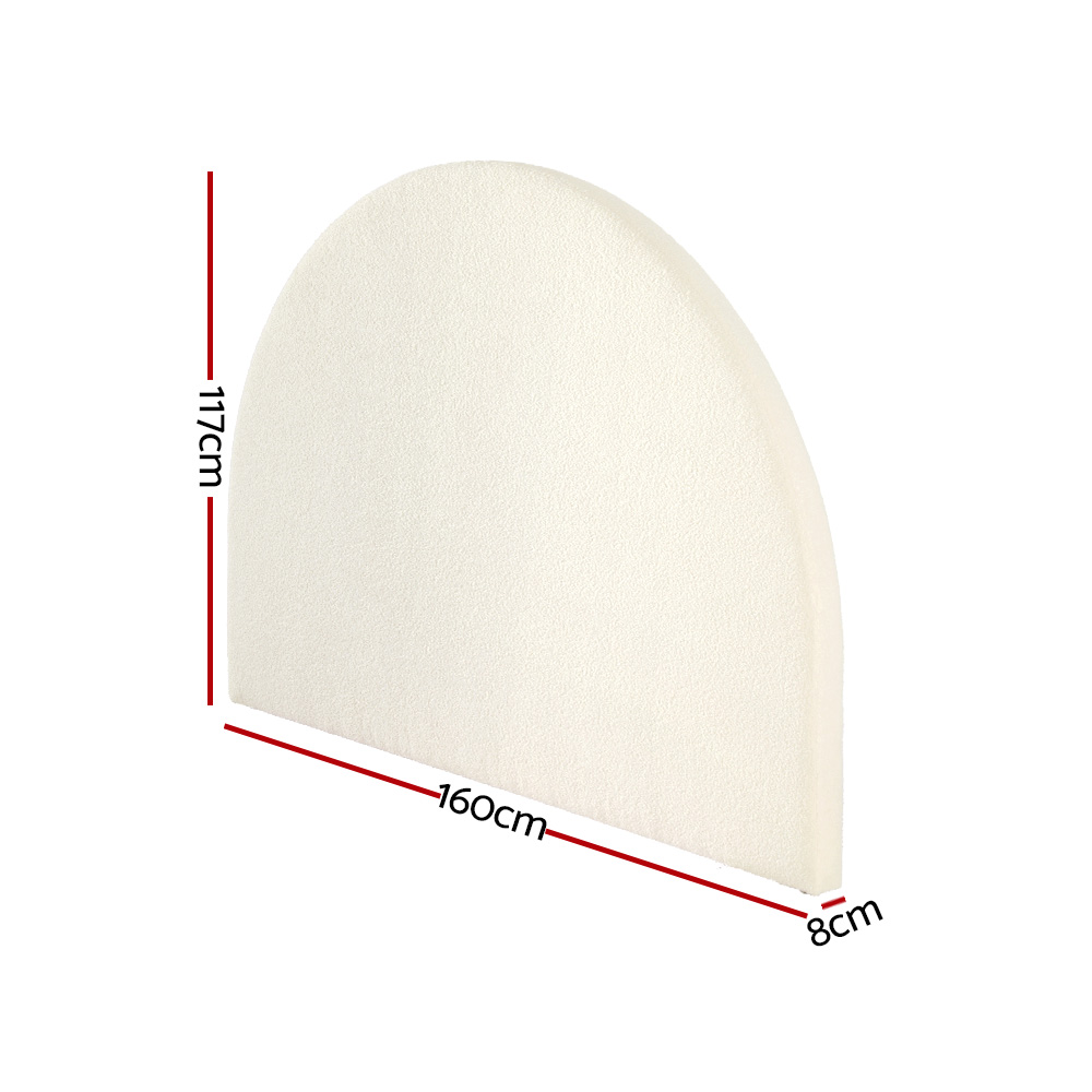 Artiss Bed Head Headboard Bed Frame Queen Boucle - GREI White — image 2