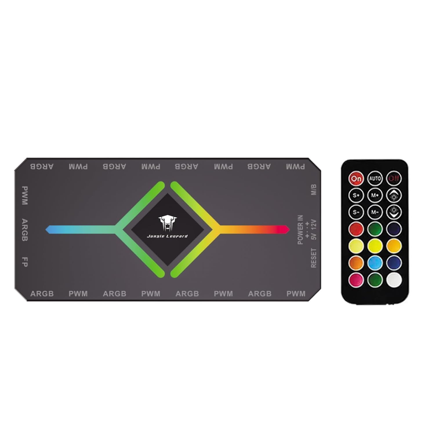 ShakingTank ARGB and PWM HUB 9 PortsFor A-RGB &PWM Case Fan Hub with Controller and SATA Power Input, Magnetic backplane Splitter 5V/3PIN ARGB Case Fan Hub โ image 2