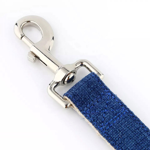 Natural Hemp & Cotton Dog Lead Leash (Ink Blue) — image 3
