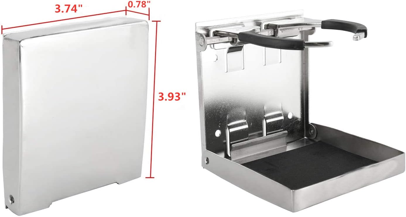 316 Stainless Steel Adjustable Fold Down Cup Drink Holder Marine Boat Caravan Car for Mug up to Dia 3.15" โ image 4