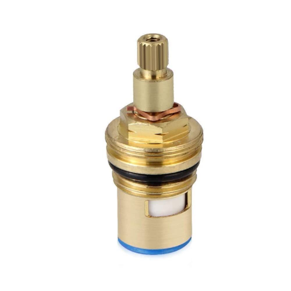 Faucet Ceramic Cartridge Valve, G1/2" Brass Tap Ceramic Disc Cartridges Replacement for Hot Cold Water-2pcs — image 2