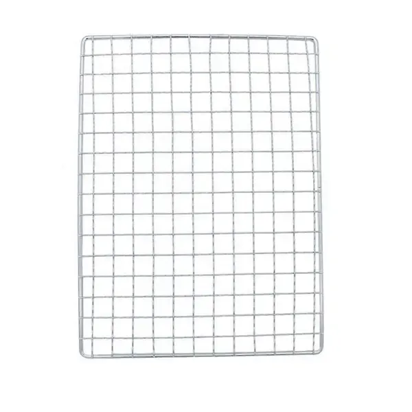 1 Piece Stainless Steel BBQ Grill Net, Portable Cooking Grate for Camping, Picnics and Hiking, Silver, 21.5 × 15 cm