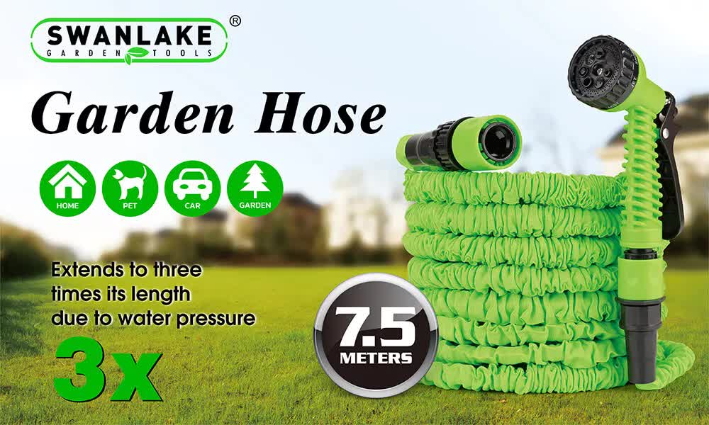 25FT Water Garden Hose Flexible Expandable Pipe Car Wash W/ Spray Nozzle Gun โ image 2