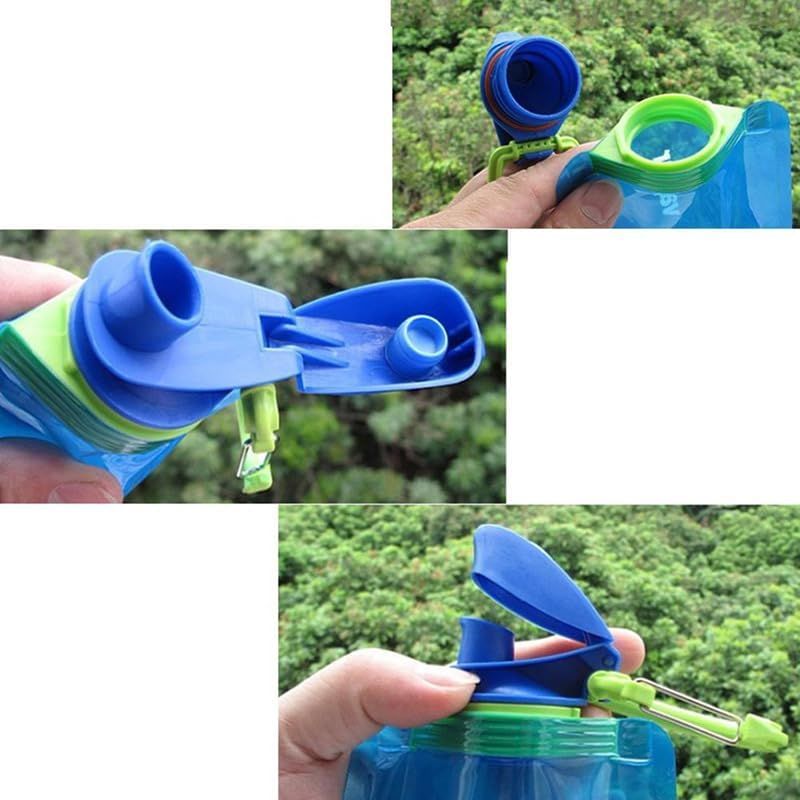 4 Pack Collapsible Water Bottles for Travel – 24oz Foldable Water Bottle with Leakproof Lid, Food-Grade Silicone Portable Reusable BPA-Free Water Bottle for — image 4
