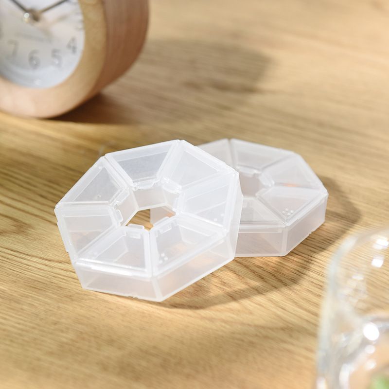 7-Sided Portable Pill Box Medicine Planner Small case (Seven Day Weekly Travel Container) Vitamin Holder Boxes Organizer 2pcs โ image 3