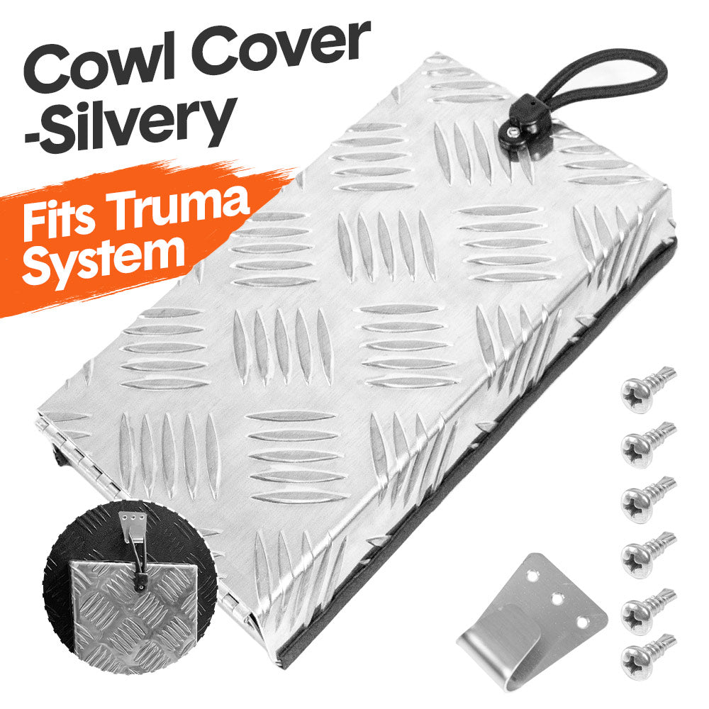 Truma Cowl Cover Silver Universal Aluminum Checker Plate External Flue Vent Spraying Console Replacement Part Fits Truma Water Heater 27 × 15 × 4cm — image 2