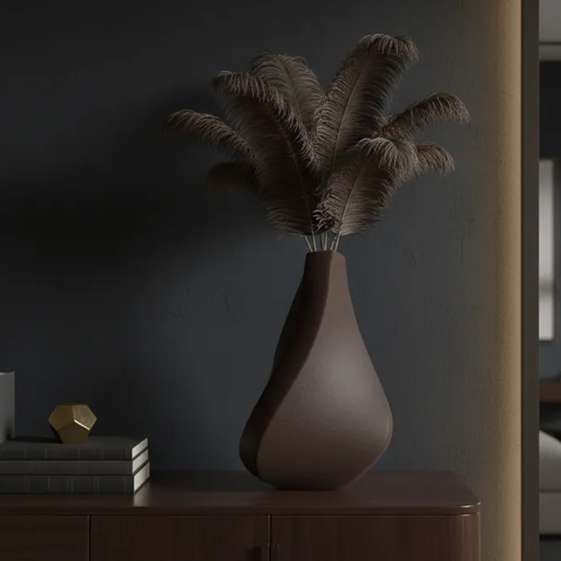3D-printed sculpture of a contemplative vase,black — image 2