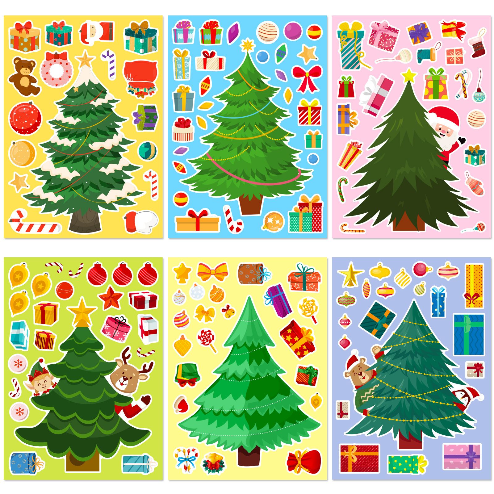 18 Piece Christmas Craft Sticker Set, DIY Holiday Decoration Stickers for Party Favors, Classroom Activities, Cards and Gift Crafts — image 2