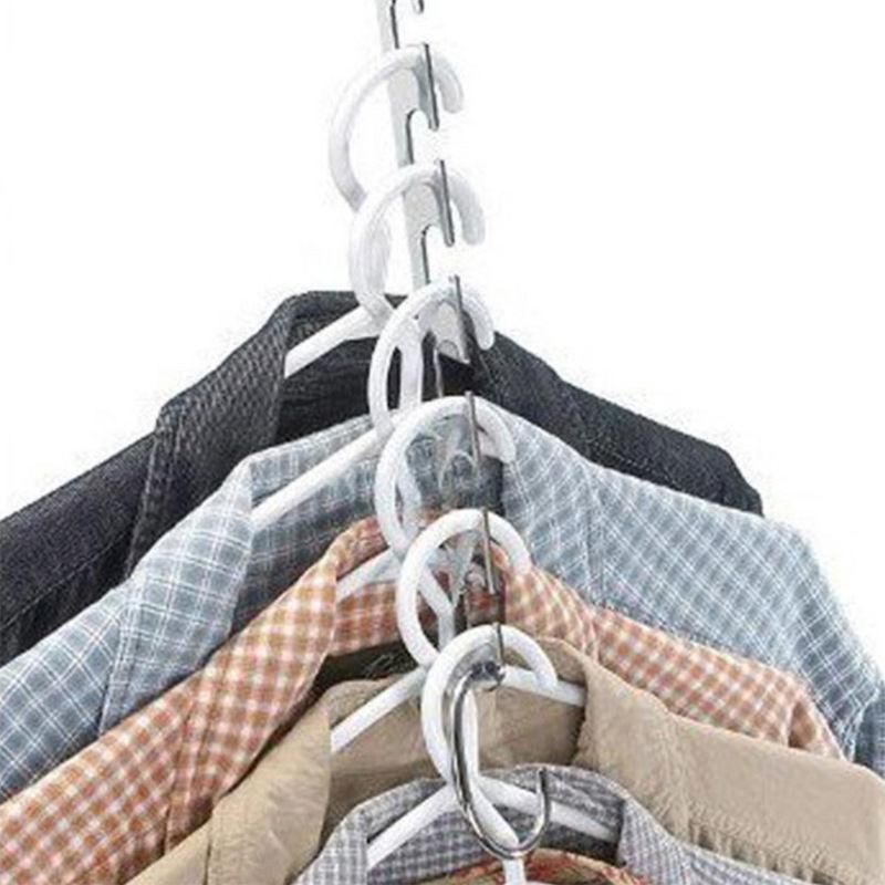 Space Saving Hangers Metal Hanger Magic Cascading Hanger Closet Clothes Organizer Multi functional folding clothes hanger(4 Pack) — image 2