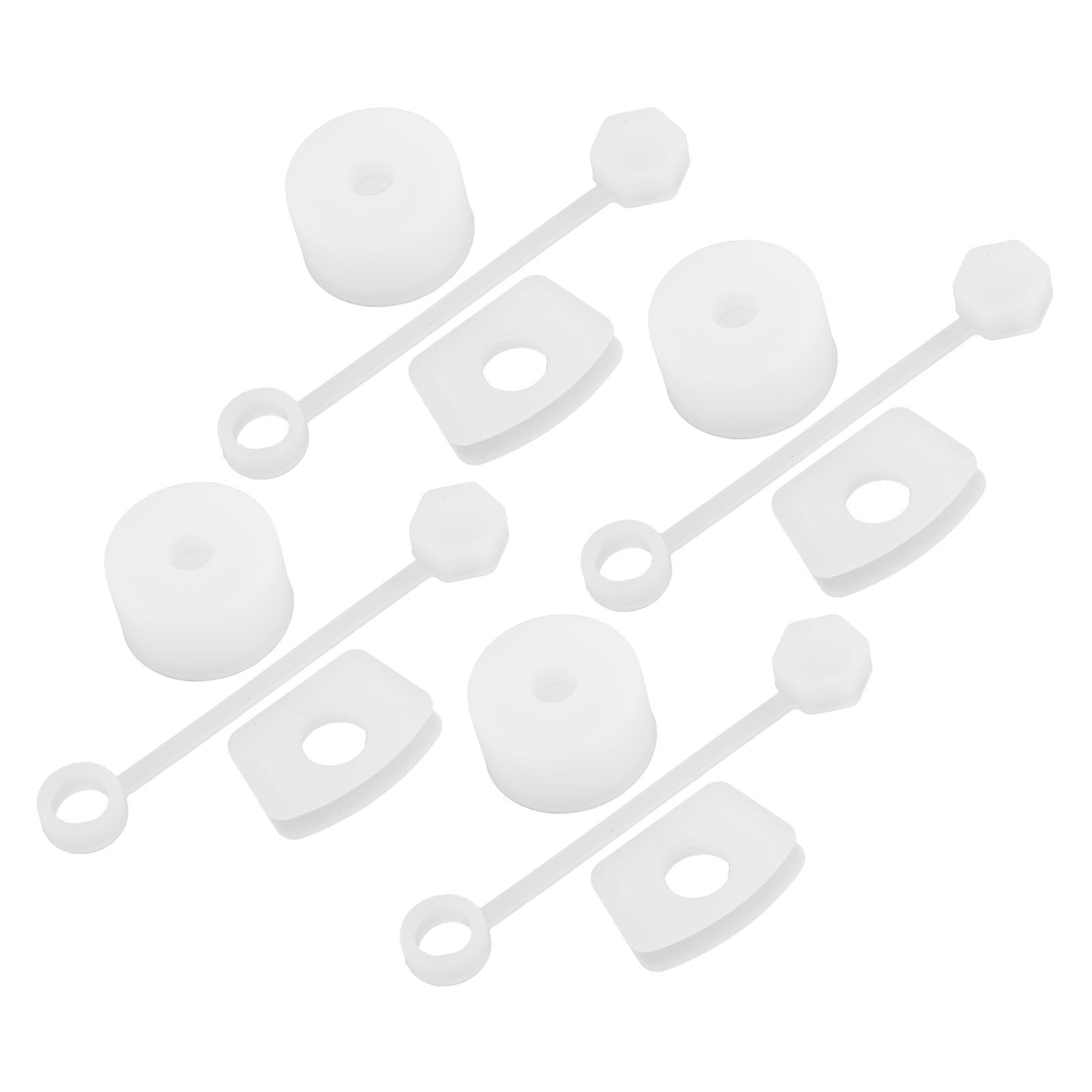 4 Set Silicone Spill Proof Stopper Set Tumbler Accessories Including Straw Cover Cap Square Leak Stopper Round Lid Stopper Plug Transparent White โ image 4