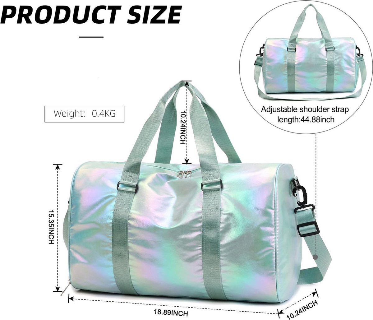 Dance Bag for Girls - Weekend Bag - With Shoe Compartment and Wet Compartment - Multifunctional - 48 × 26 × 39cm - Sports Bag and Backpack in 1 — image 4