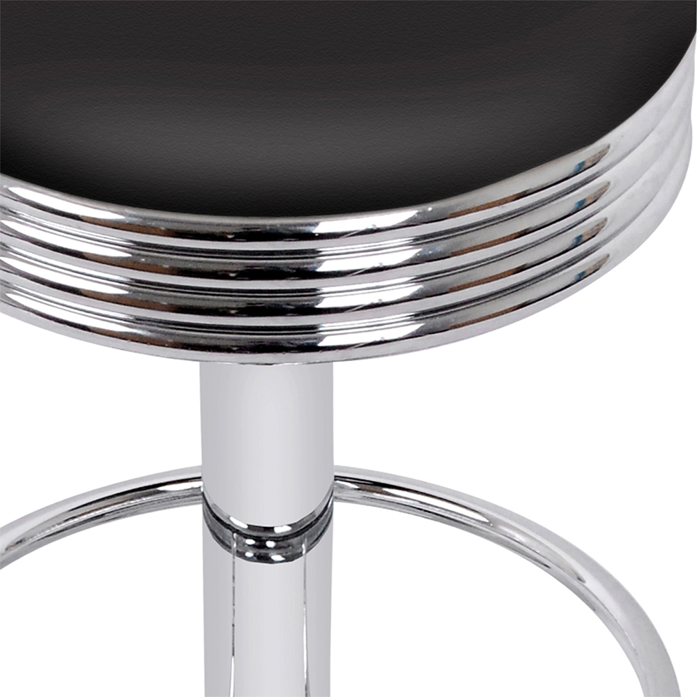 Artiss 4x Bar Stools Leather Padded Gas Lift Silver โ image 3