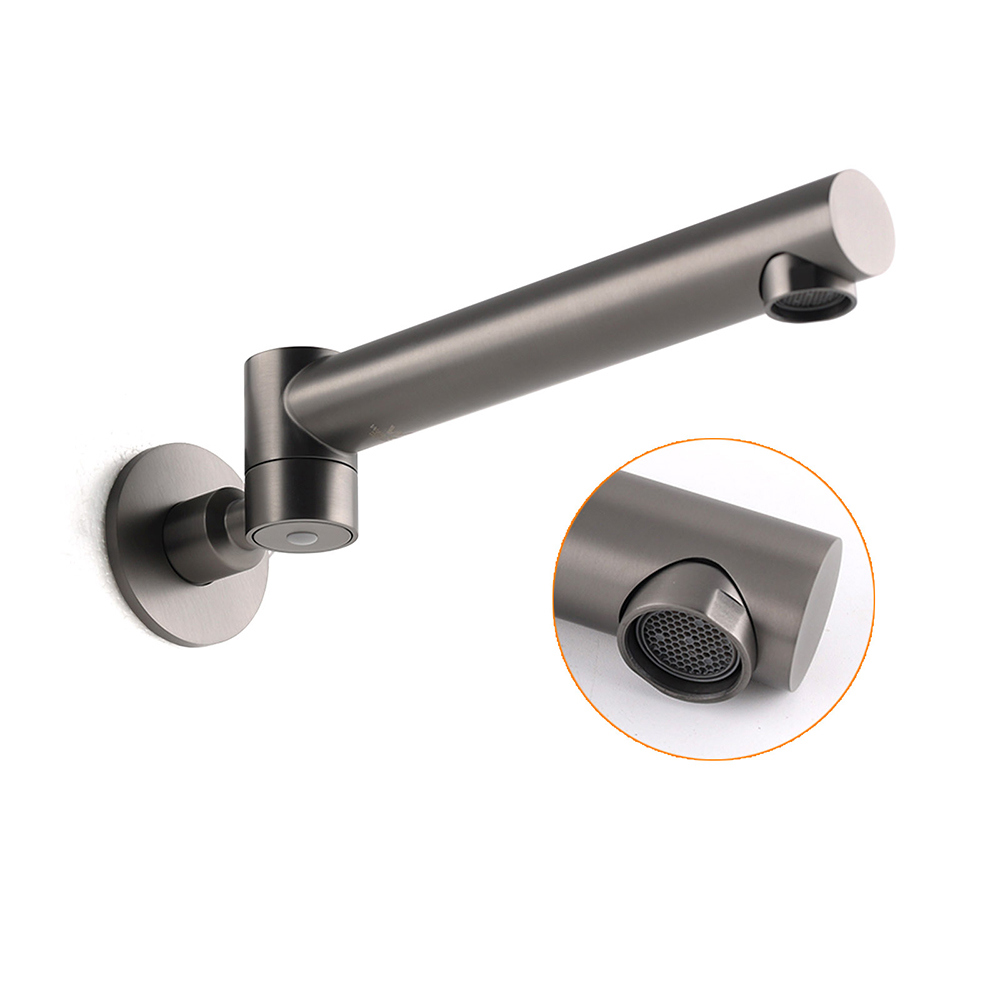 Gun Metal Round Wall Mounted 180 Swivel Bathtub Faucet Water Outlet Vanity Spout โ image 3