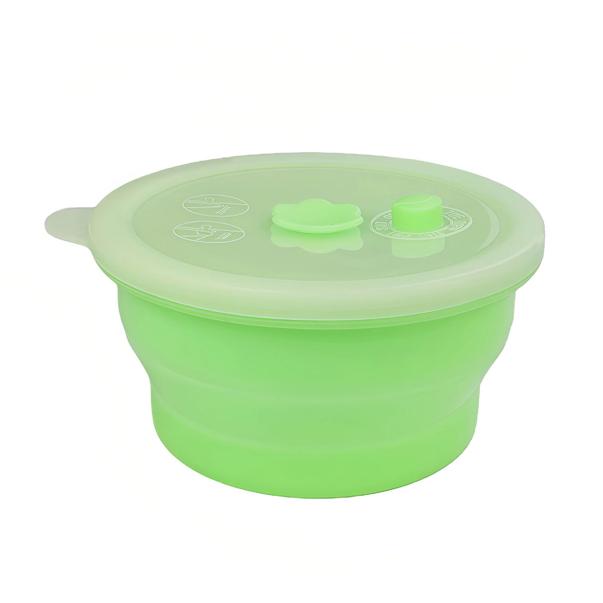 Collapsible Food-Grade Silicone Storage Container with Leakproof Lid, Built-in Date Dial and Steam Vent - Reusable, Microwave-Safe, Freezer-Ready