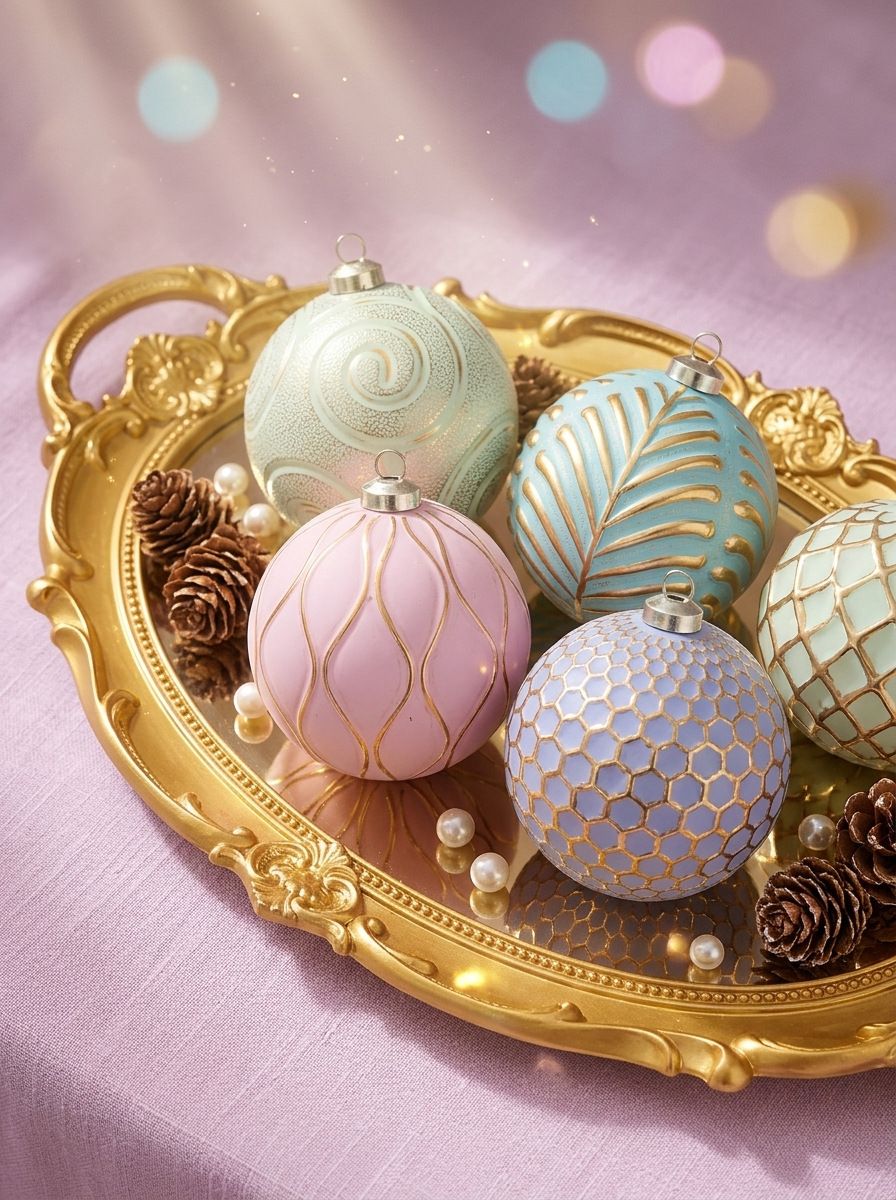 12-Piece Dopamine Christmas Ball Gift Set: 8cm polystyrene, shatterproof and durable, macaron-colored with painted gold foil textures, light luxury and — image 5