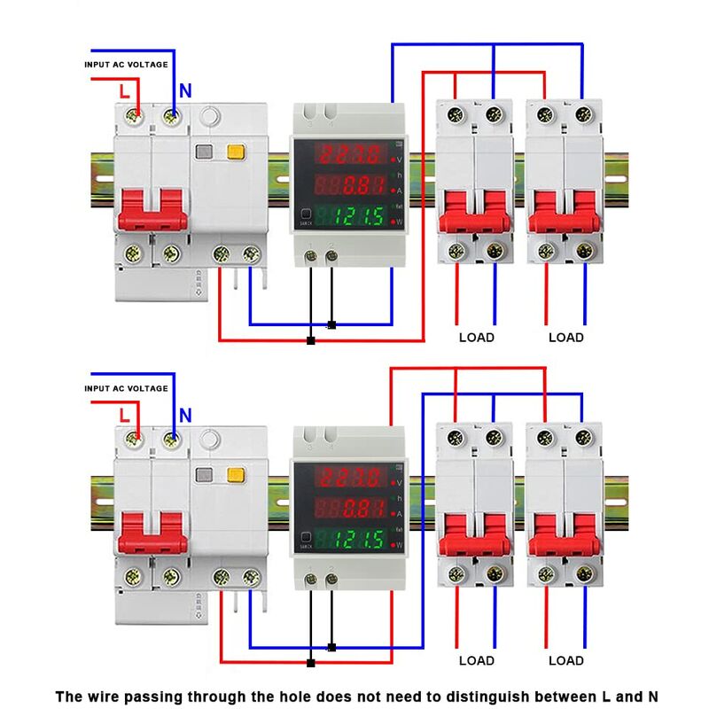 Din Rail Electricity Meter Single Phase Energy Meter Digital Voltmeter Ammeter Ac 80-300V 100A Wattmeter 1 Phase Power — image 3