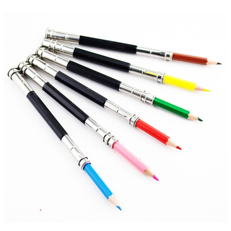 Pencil Extenders 4PCS Adjustable Pencil Lengthener Tool Coupling Device for School Art Writing Extension rod — image 3
