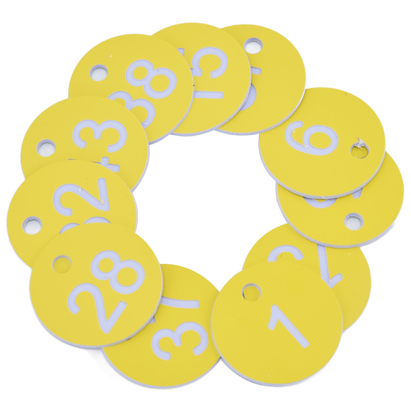50Pcs Beehive Tag ABS Round Numbered Sign Labels with Hole Livestock Beekeeping SuppliesLight Yellow 1-50 — image 2