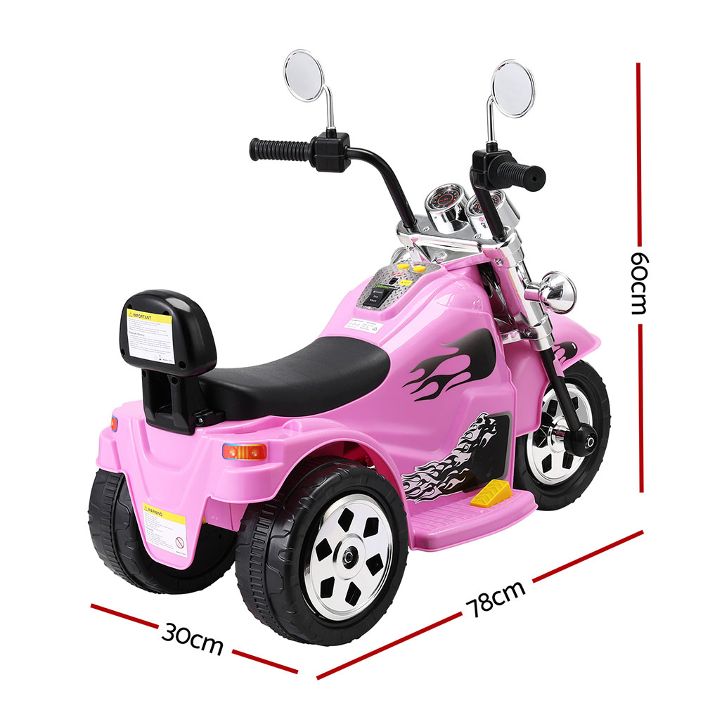 Rigo Kids Ride On Car Motorcycle Motorbike Electric Toys Horn Music 6V Pink — image 2