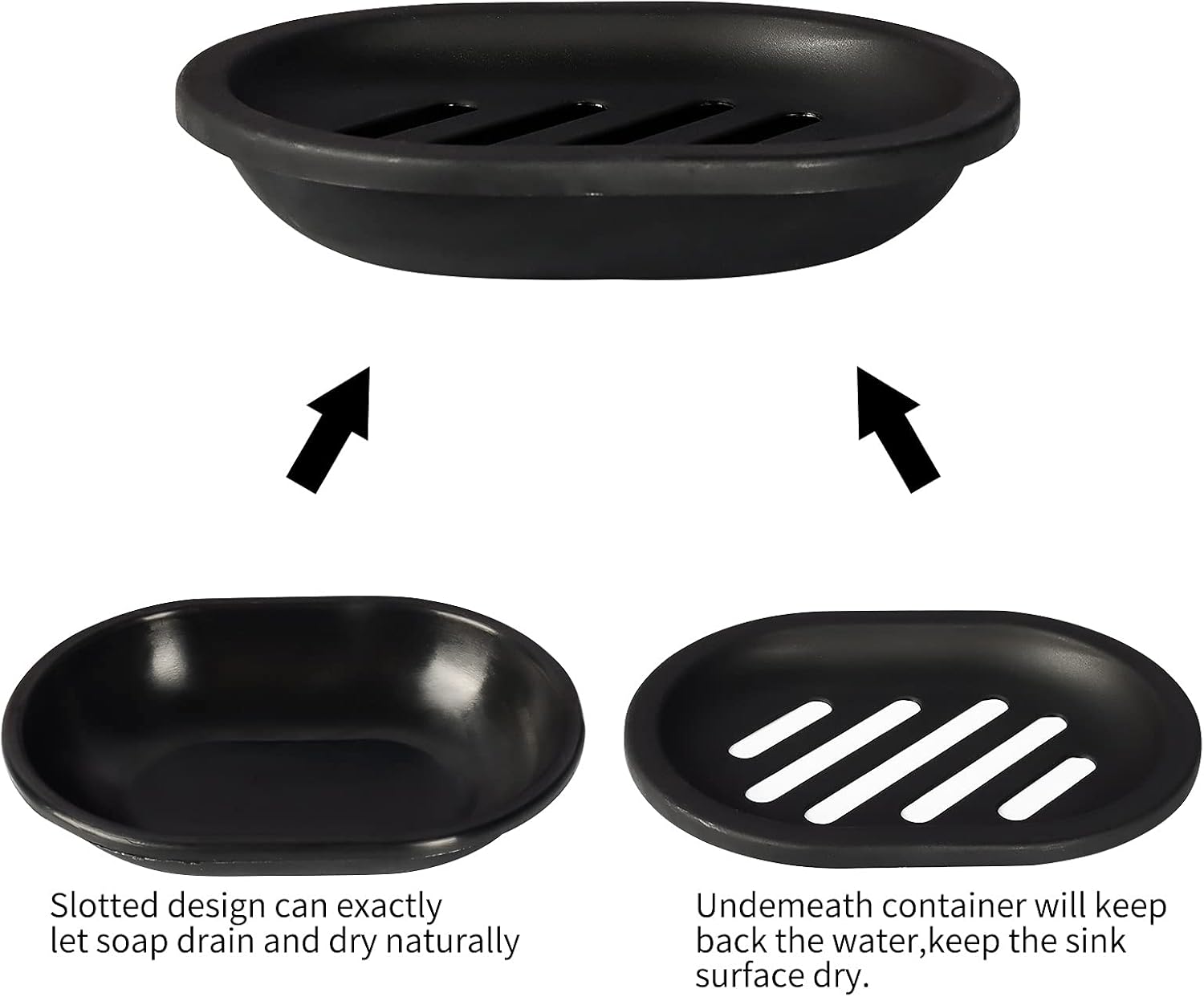 Soap Dish for Shower, 2pcs Soap Dishes Soap Savers for Bar Soap, Soap Bar Holder Shower with Drip Tray, Plastic Soap Holders with Drain for Kitchen Sink, Easy — image 2