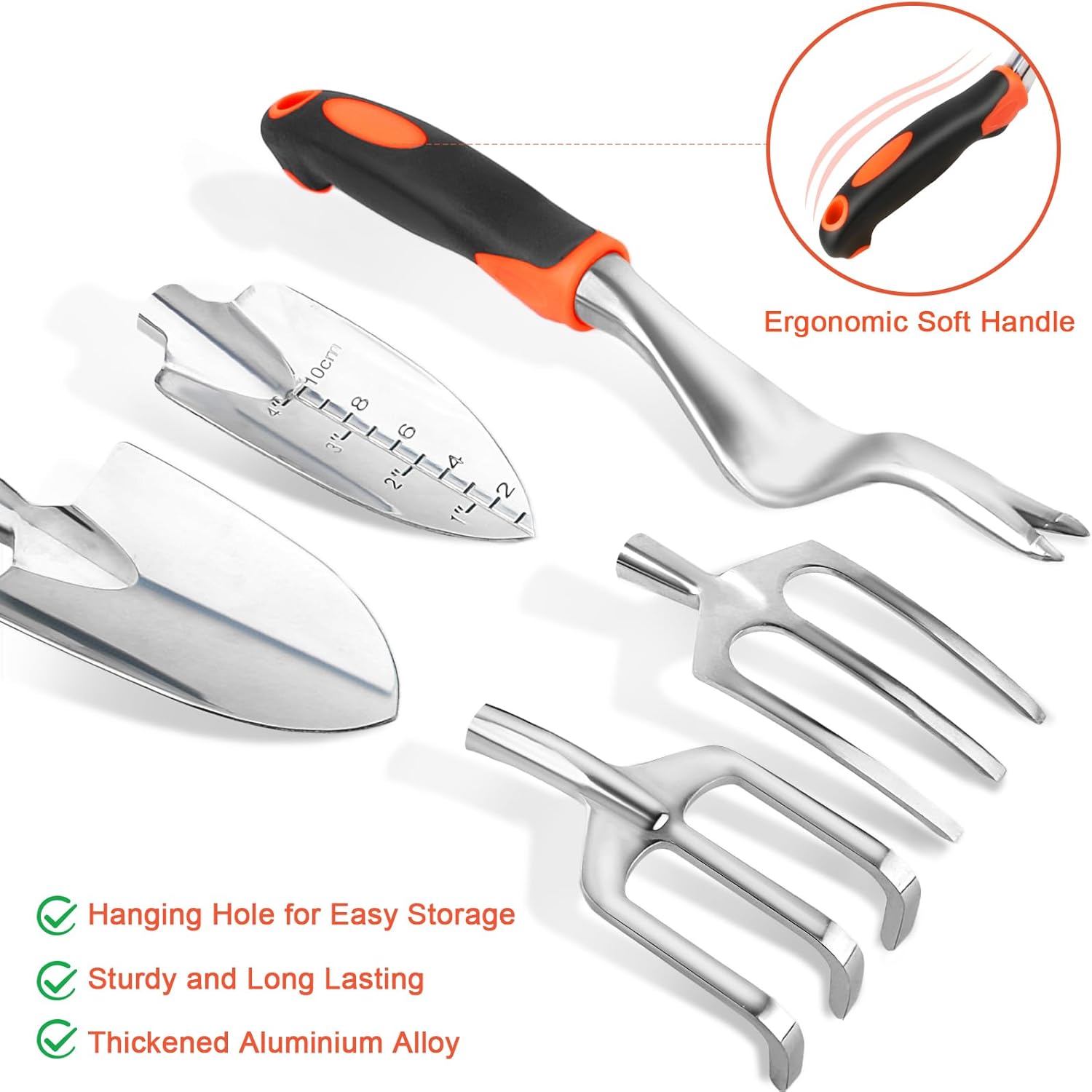 Garden Tools Set, 8 Piece Gardening Tools Set with Non Slip Ergonomic Handle, Heavy Duty Garden Tool Set with Storage Bag, Gardening Kit for Women, Garden Hand โ image 3