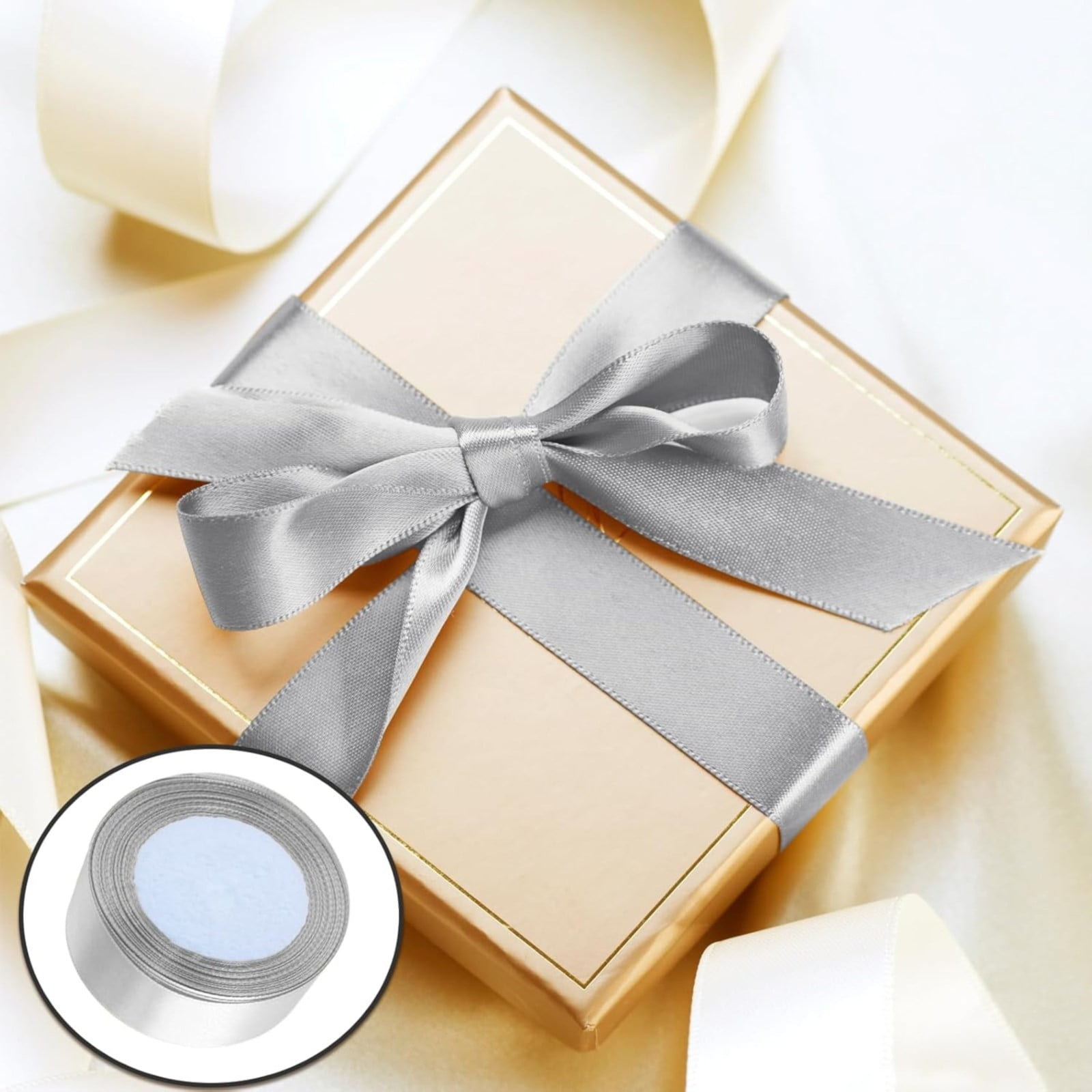 Wrapping Paper with Dogs Warehouse Sale Colored Satin Ribbon Green Home Decor Packaging Case Cloth Green 3.51*3.51*1.17 Inch Sky Blue — image 5