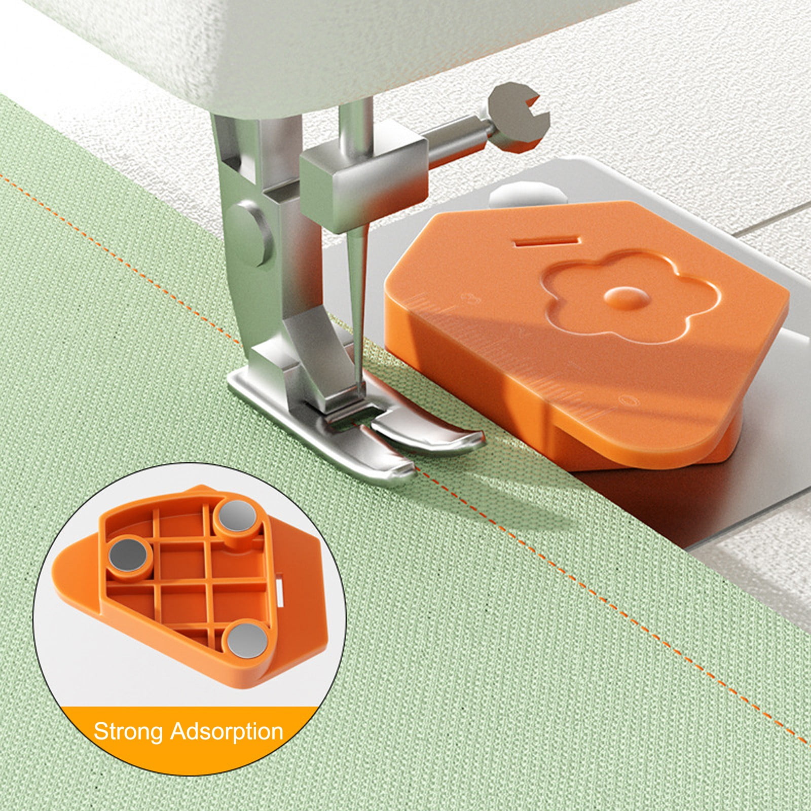 1Pcs Magnetic Seam Guide for Sewing Machine, Multifunctional Polygonal Hemmer Guide with Scale, Universal Sewing and Quilting Supplies Accessories Tools — image 2