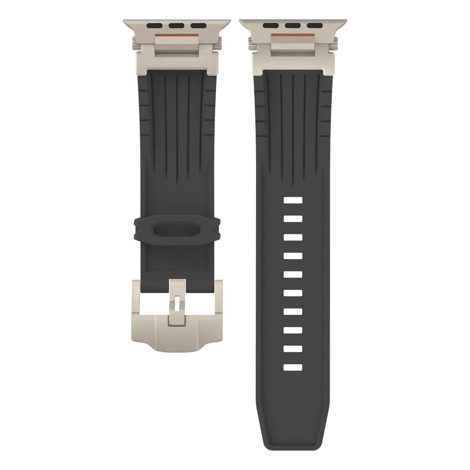 White Rugged Tactical Silicone Strap for Apple Watch Ultra & Series - Heavy-Duty Metal Clasp โ image 2