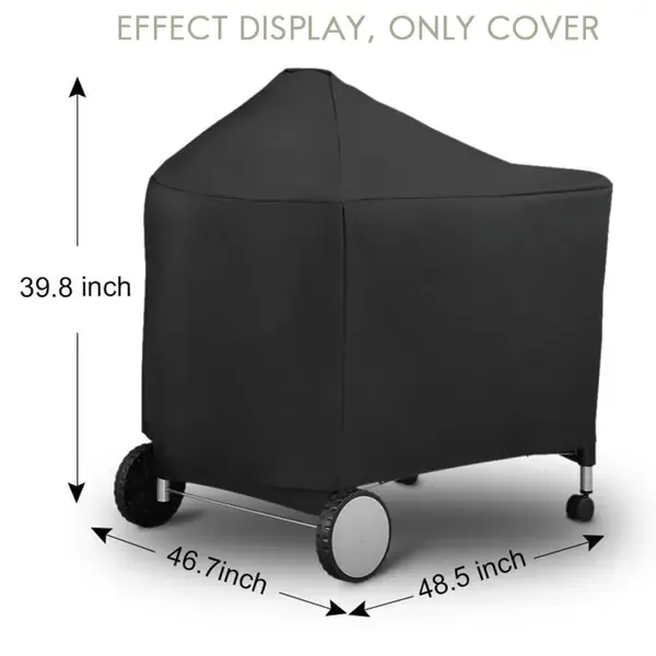 Waterproof Grill Cover with Velcro Straps Compatible with Weber Performer Premium and Deluxe 22 Inch Charcoal Grills, 124 × 65 × 101 cm — image 2