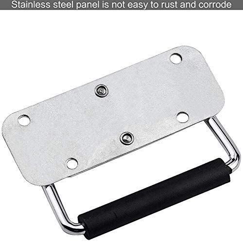 2 pcs Spring Loaded Surface Mount Handle with Rubber Grip, Stainless Steel Spring Handle Prop Box Tool Aluminum Box — image 3