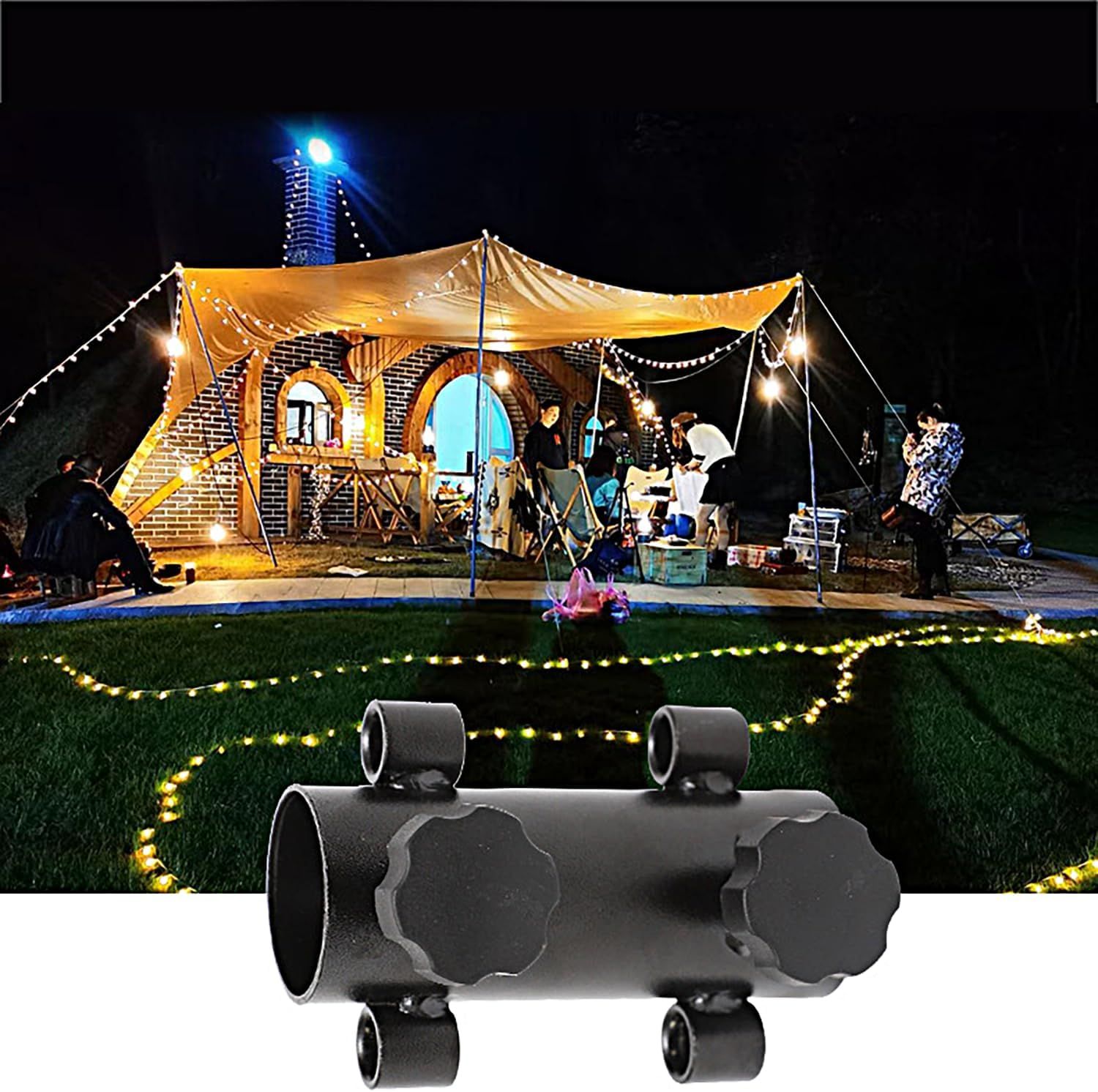 Tent Holder Camping Tent Pole Holder, Portable Tent Holder Tube Outdoor Reinforced Windproof Shade, Tarp Pole Holder for Camping — image 2