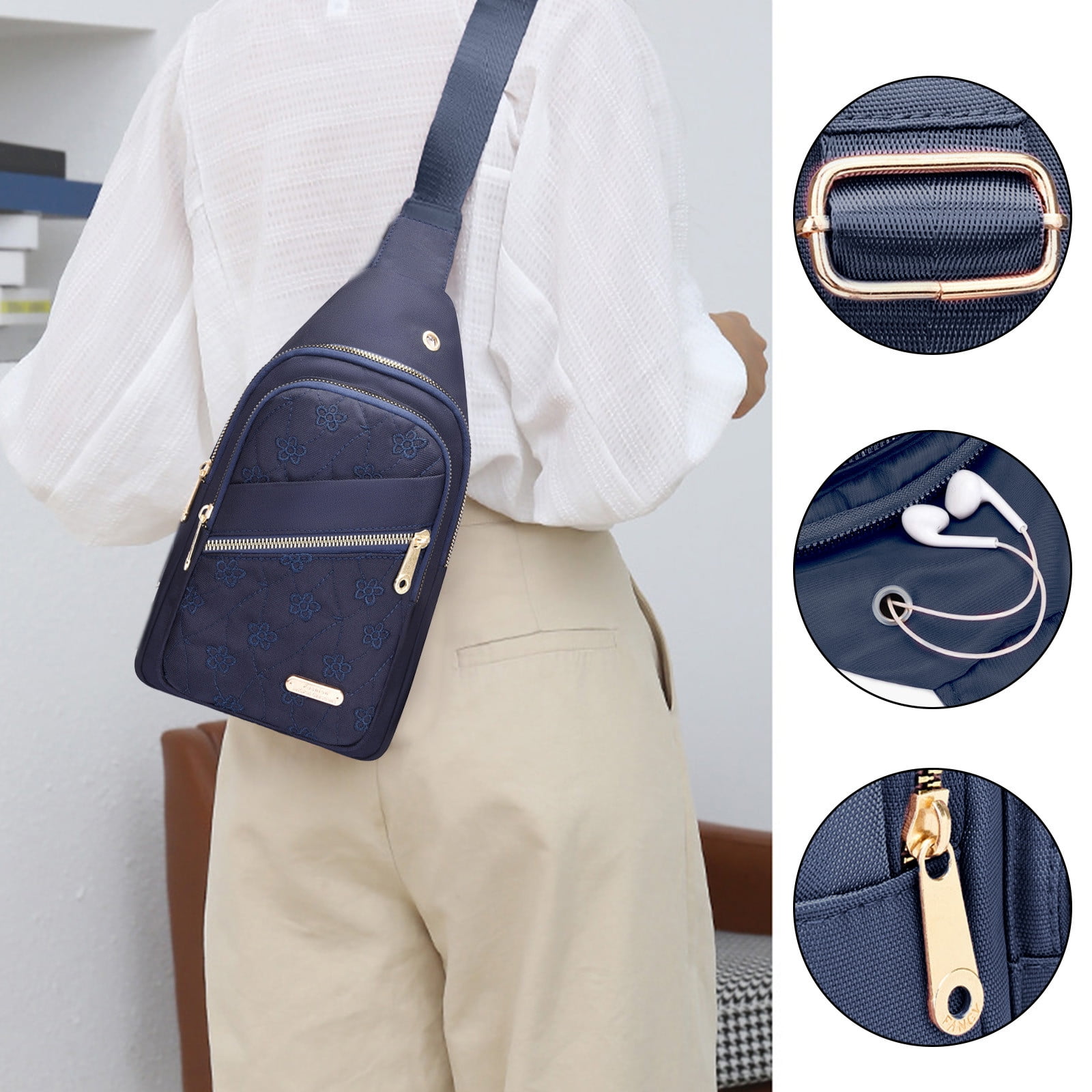 Sling Bag for Women, Crossbody Sling Backpack Small Sling Bag Multipurpose Crossbody Shoulder Bag Travel Hiking Backpack, Sling Bag for Men #5-Blue