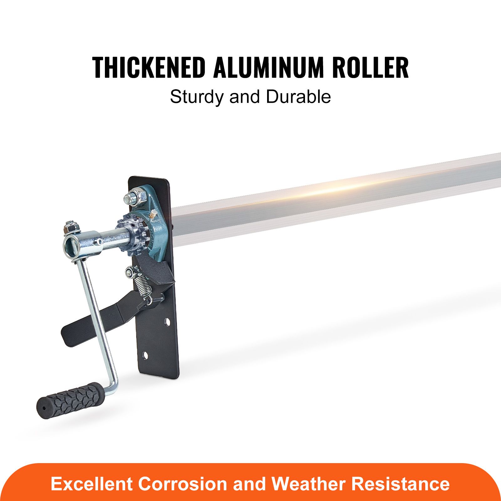 Hand Crank Tarp Roller Kit, 1.6-2.6 m Wide, Aluminum Alloy, Manual Cab Level Dump Truck Tarp Roller with 17.8 cm Sponge-Wrapped Handle, Perfect for Dump โ image 2